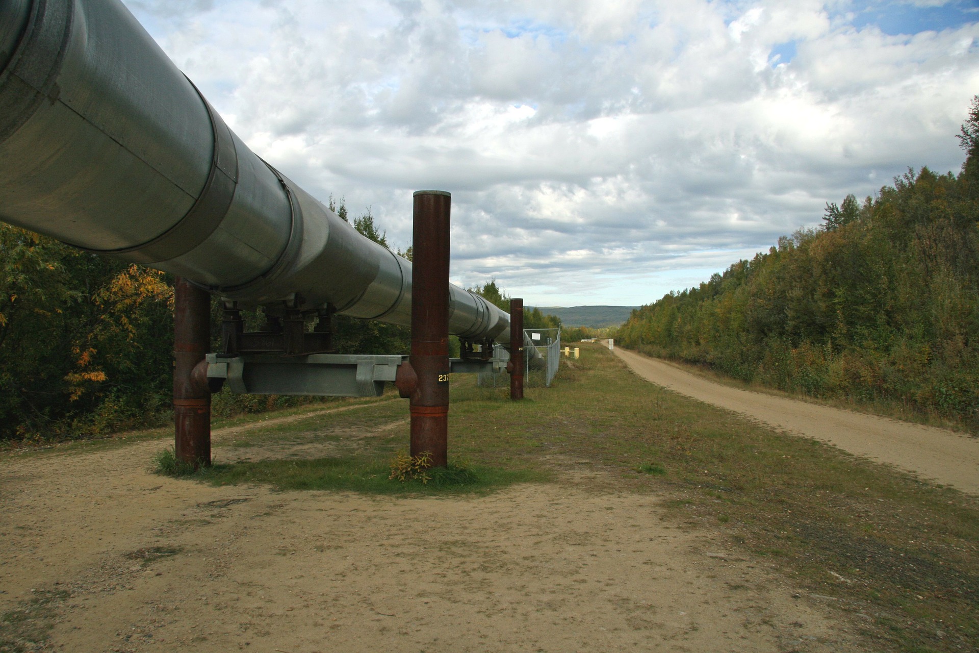 a large pipe in a field